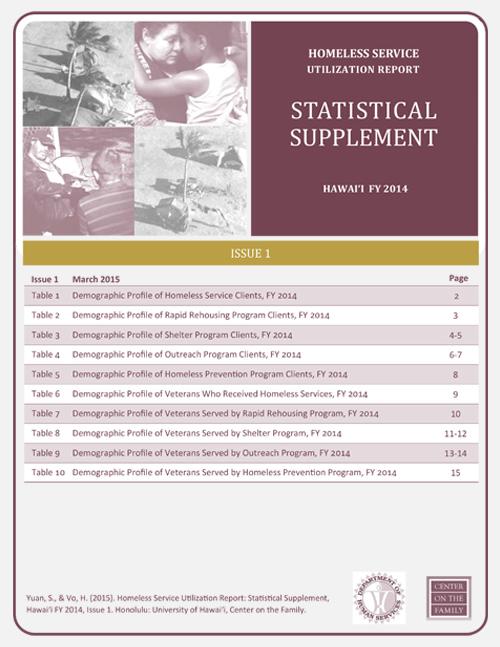 Homeless Service Utilization Report  FY14: Statistical Supplement (2015)