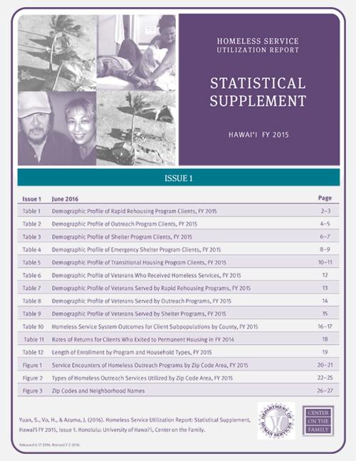 Homeless Service Utilization Report FY15: Statistical Supplement (2016)