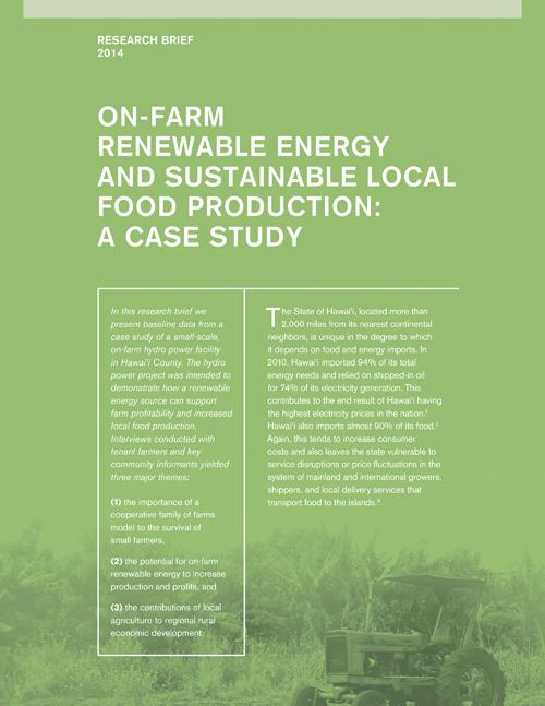 The role of small-scale farmers in sustainable local food production