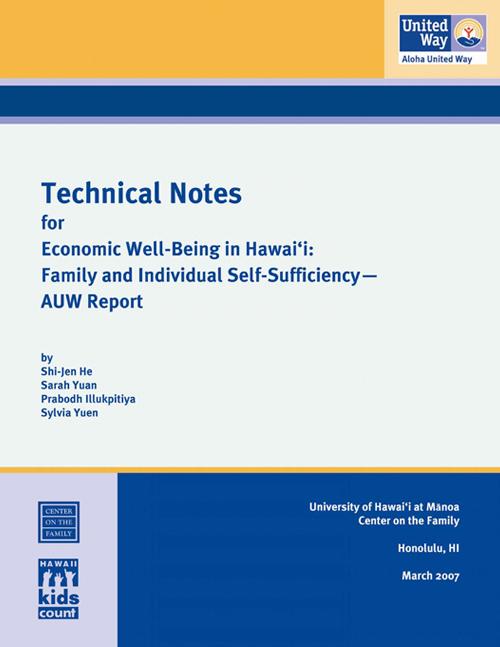 Technical Notes for Economic Well-Being in Hawai‘i (2007)